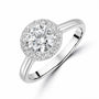 Platinum 1ct Round Brilliant Cut Lab Grown Diamond Halo Engagement Ring