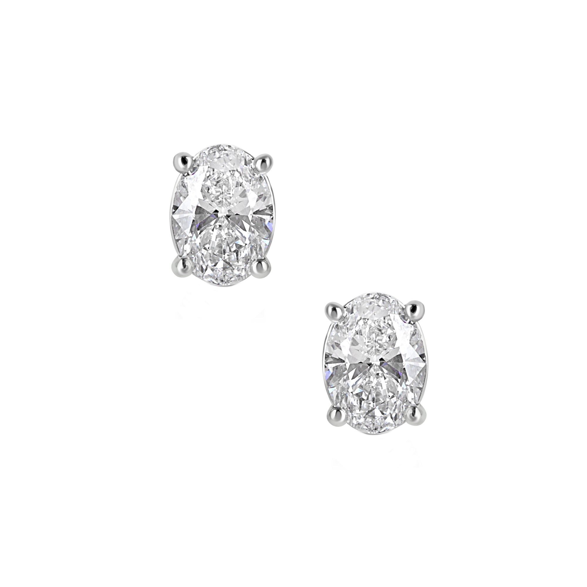 Platinum 2.00ct Oval Brilliant Lab Grown Diamond Stud Earrings