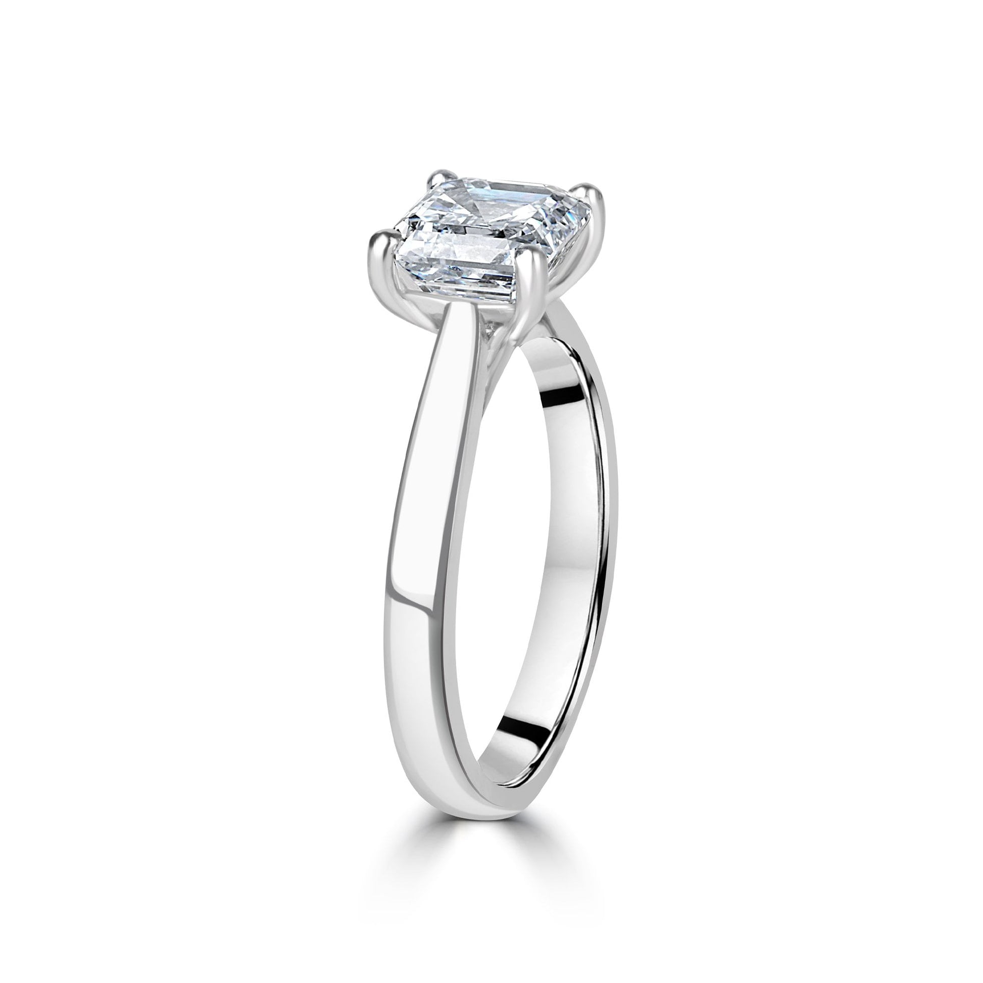 Platinum 2.02ct Asscher Cut Lab Grown Diamond Engagement Ring