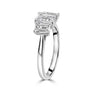 Platinum 2.09ct Three Stone Emerald Lab Grown Diamond Ring