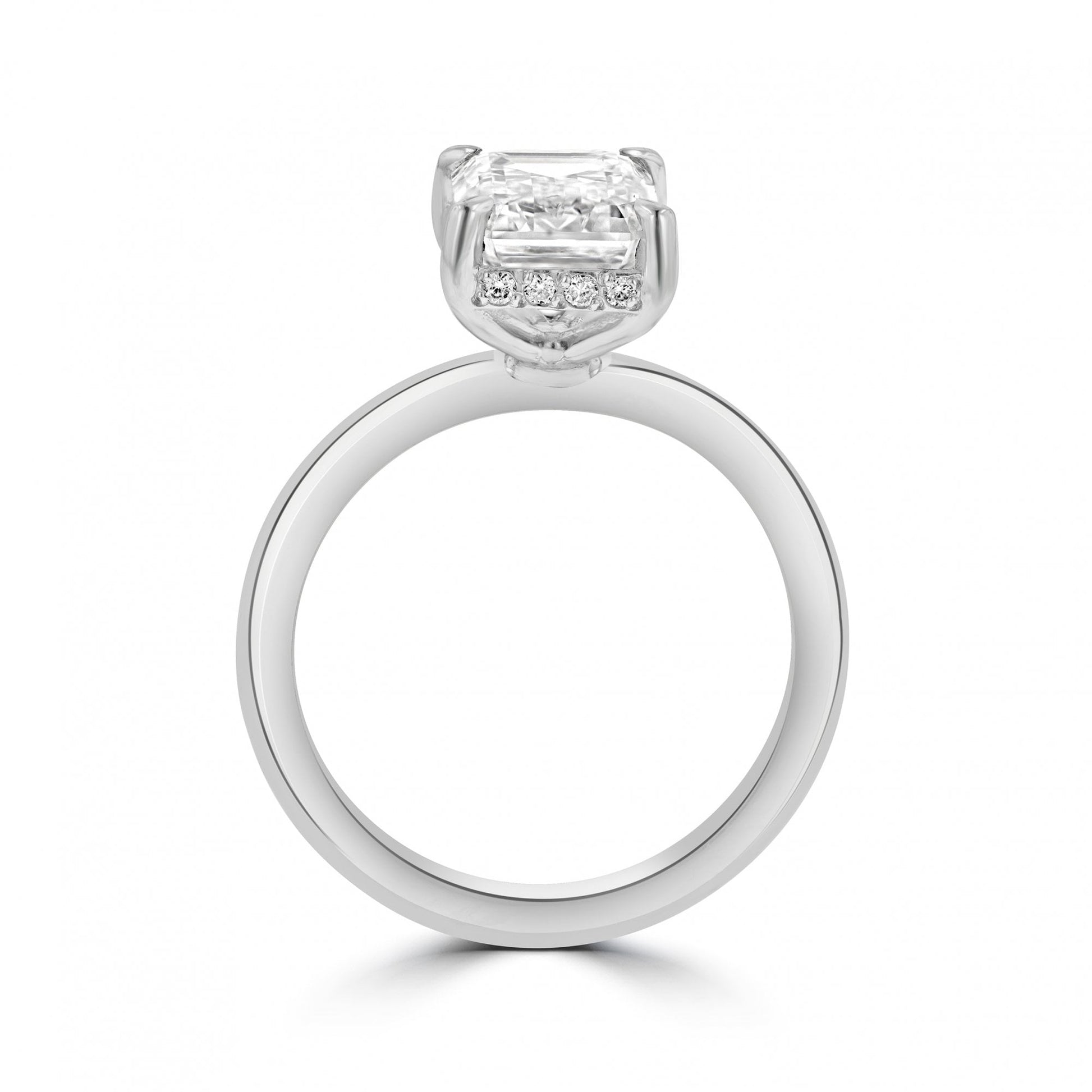 Platinum 2.81ct Emerald Cut Lab Grown Diamond 'Isabella' Engagement Ring