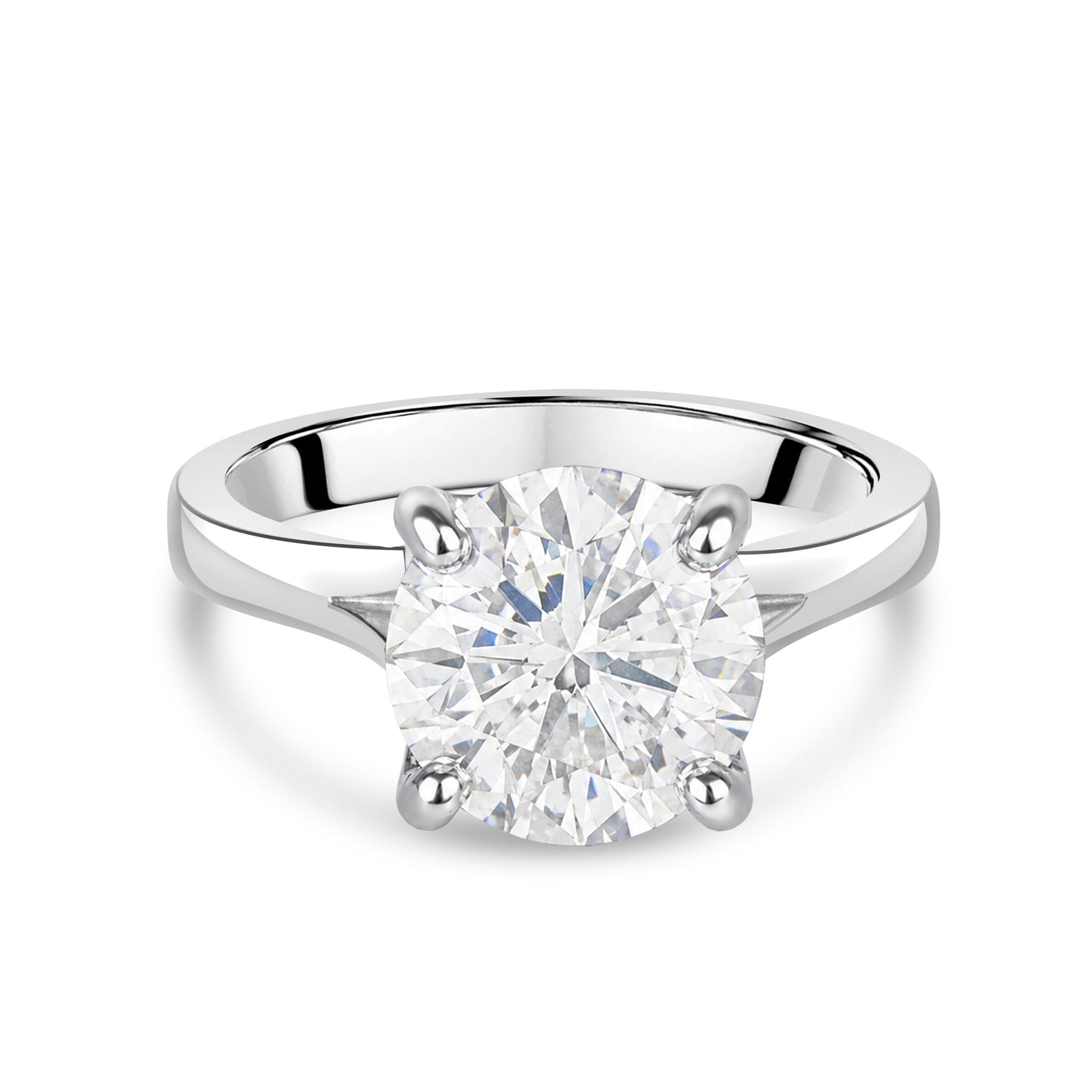 Platinum 3.00ct Round Brilliant Cut Lab Grown Diamond Solitaire Engagement Ring