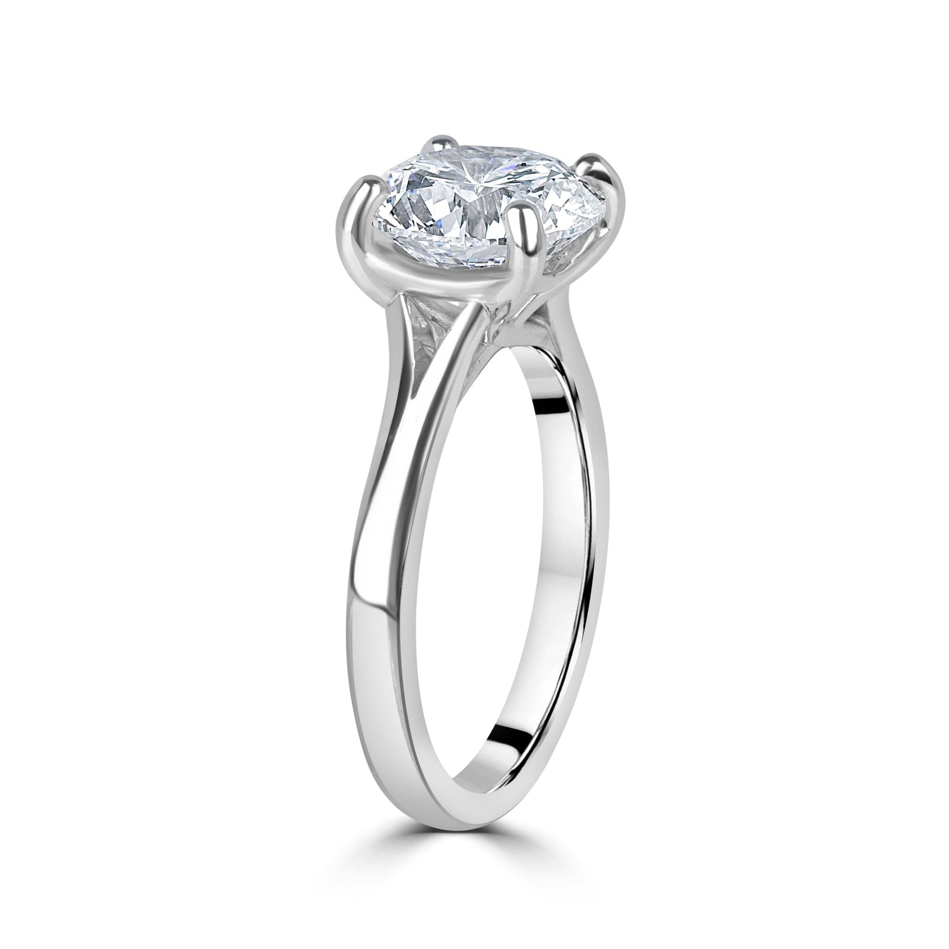 Platinum 3.00ct Round Brilliant Cut Lab Grown Diamond Solitaire Engagement Ring