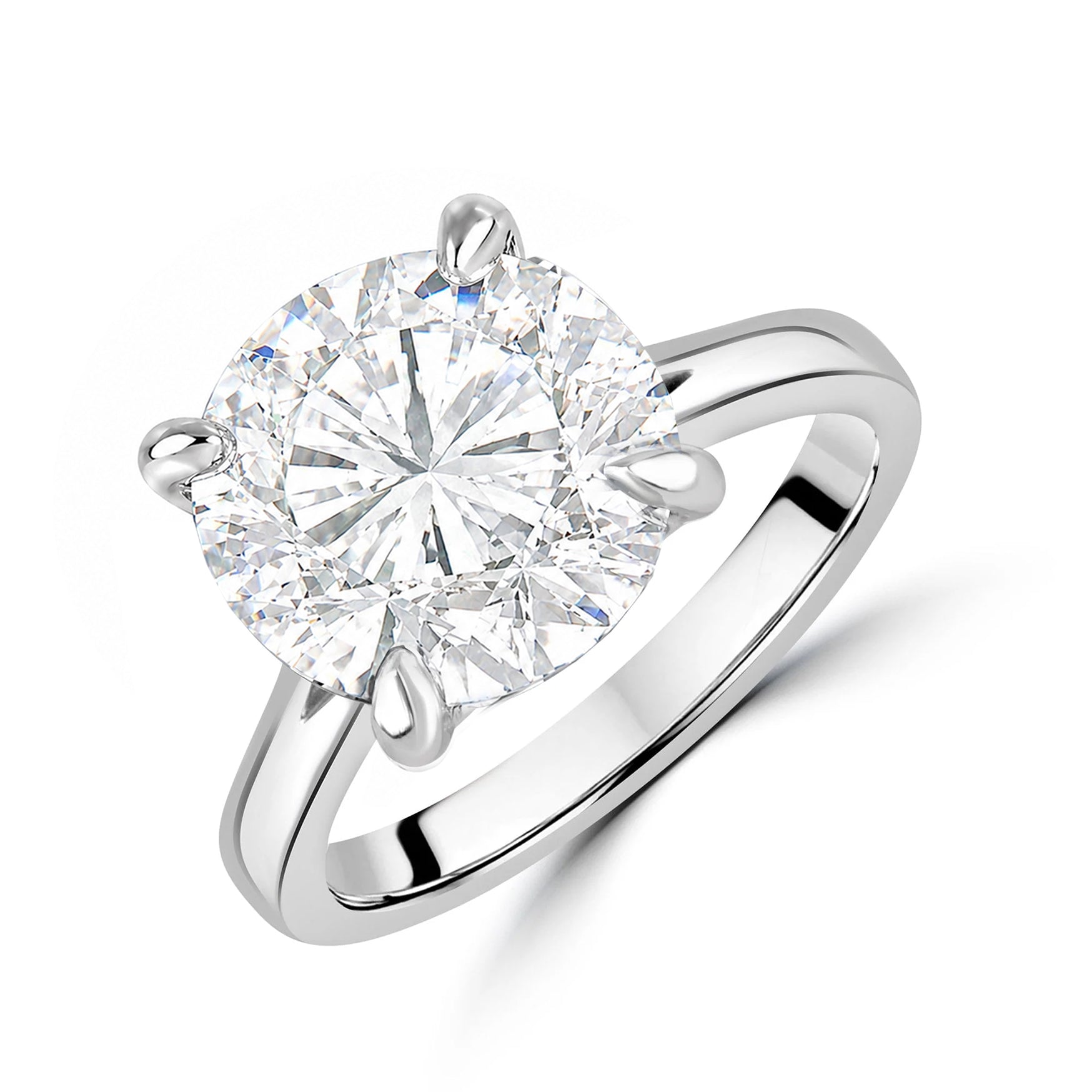 Platinum 5.04ct Round Brilliant Cut Lab Grown Diamond Solitaire Ring