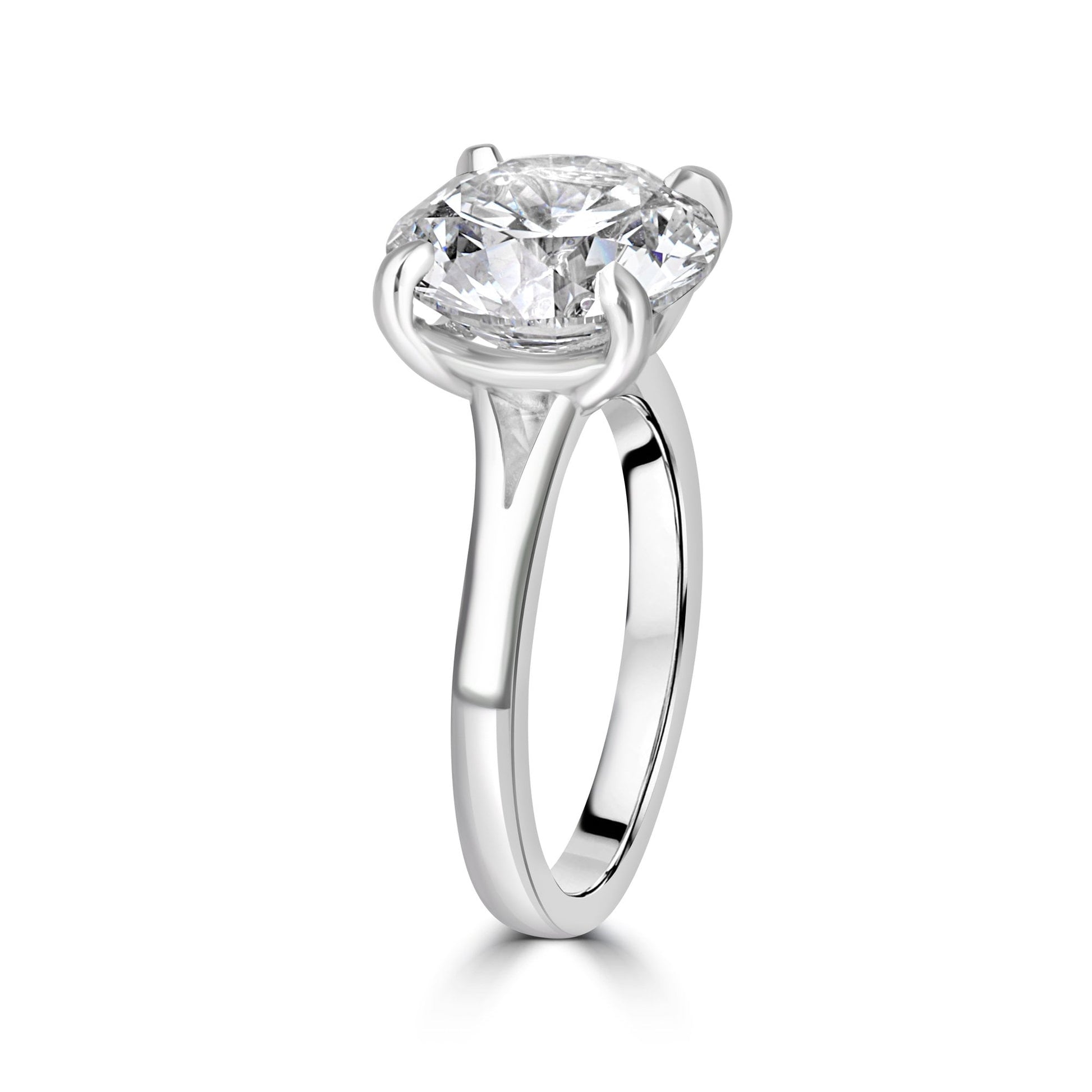 Platinum 5.04ct Round Brilliant Cut Lab Grown Diamond Solitaire Ring