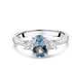Platinum Aquamarine and Diamond Three Stone Ring