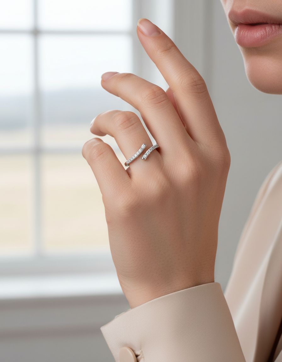 Platinum Diamond 0.37ct Total Open Crossover Dress Ring