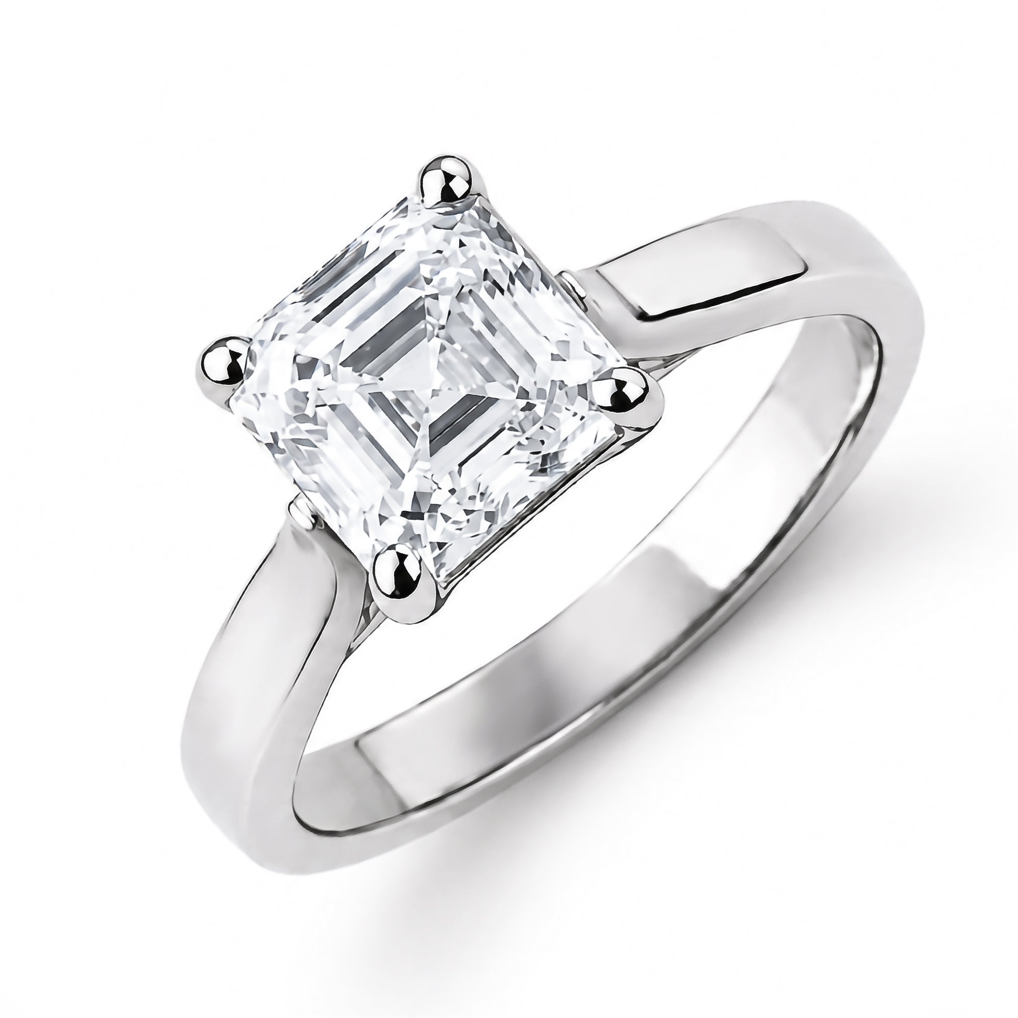 Platinum Emerald Cut 2.41ct Diamond Solitaire Pre-Owned Engagement Ring