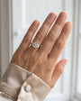 Platinum Emerald Cut Lab Grown Diamond Three Stone Engagement Ring