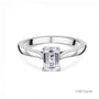 Platinum Emerald Cut Natural Diamond Four Claw Solitaire Engagement Ring