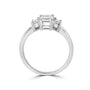 Platinum Emerald Cut Three Stone Diamond Pre-Owned Ring