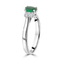 Platinum Emerald Diamond Three Stone Dress Ring