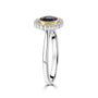 Platinum & Gold Oval Sapphire and Diamond Halo Ring