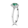 Platinum Oval Cut 6x4mm Zambian Emerald with Diamond Halo