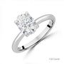Platinum Oval Cut Natural Diamond Talon Claw Solitaire Engagement Ring