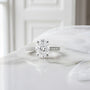 Platinum Oval Natural Diamond Four Claw Engagement Ring With Diamond Shoulders