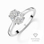Platinum Oval Natural Diamond Solitaire Engagement Ring