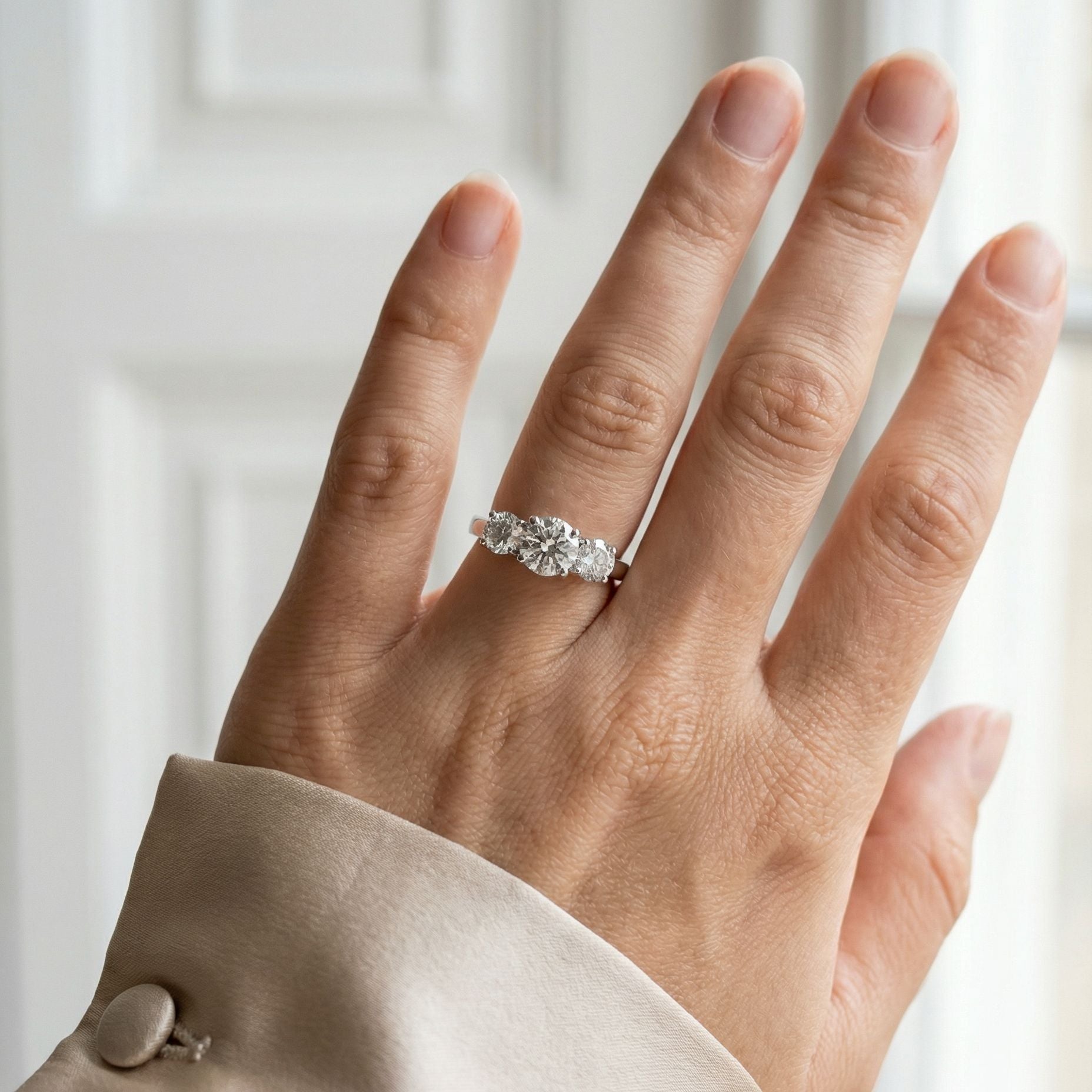 Platinum Pre Owned Three Stone Diamond Ring