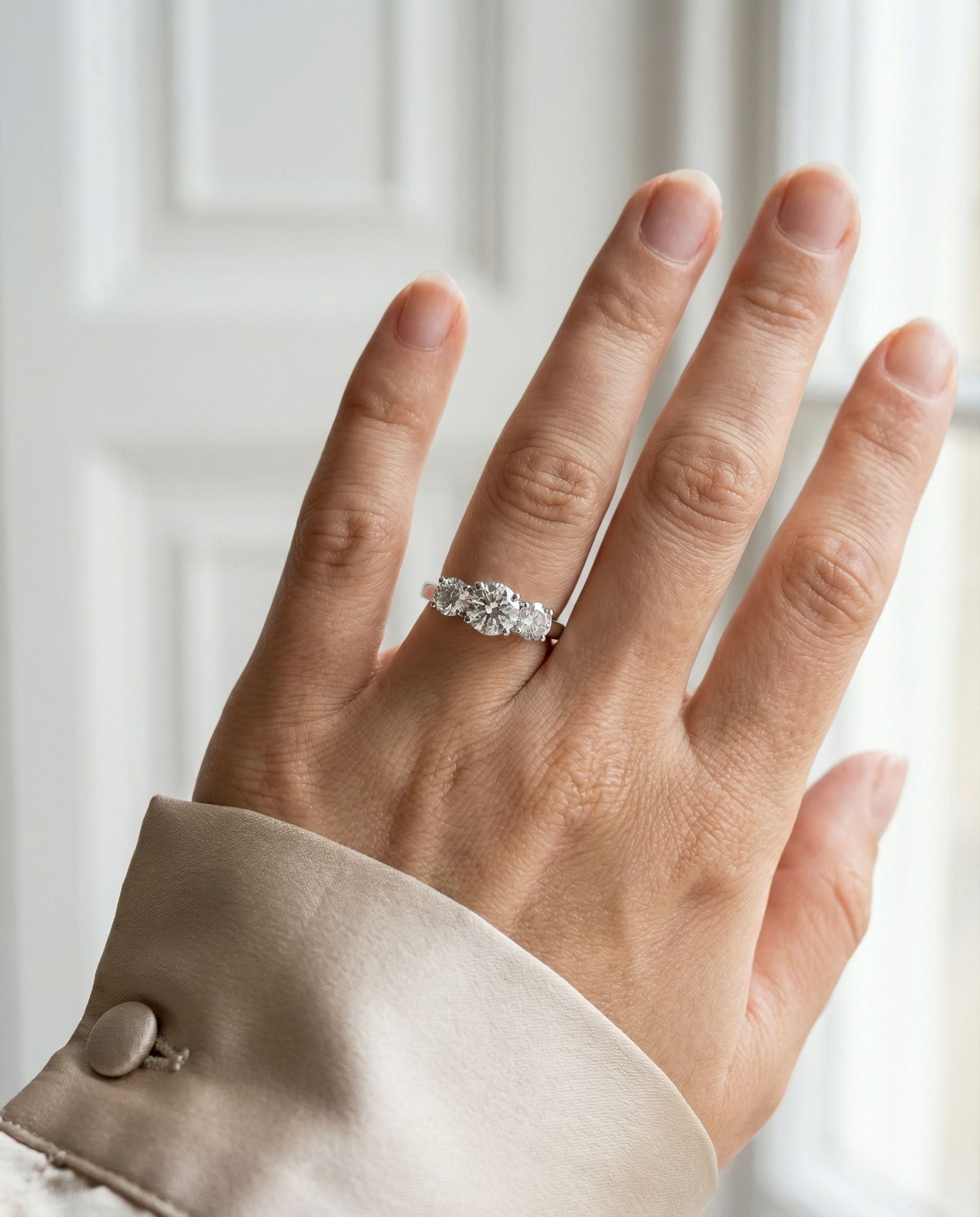 Platinum Pre Owned Three Stone Diamond Ring