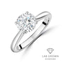Platinum Round Brilliant Cut Lab Grown Diamond High Set Solitaire Engagement Ring