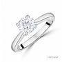 Platinum Round Brilliant Cut Lab Grown Diamond High Set Solitaire Engagement Ring