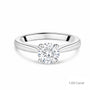 Platinum Round Brilliant Cut Lab Grown Diamond High Set Solitaire Engagement Ring