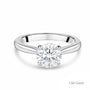Platinum Round Brilliant Cut Lab Grown Diamond High Set Solitaire Engagement Ring