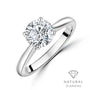 Platinum Round Brilliant Cut Natural Diamond High Set Solitaire Engagement Ring
