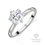 Platinum Round Brilliant Cut Natural Diamond Six Claw Solitaire Engagement Ring