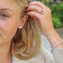 Platinum Round Natural Diamond Claw Set Stud Earrings