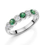 Platinum Seven Stone Emerald and Diamond Eternity Ring