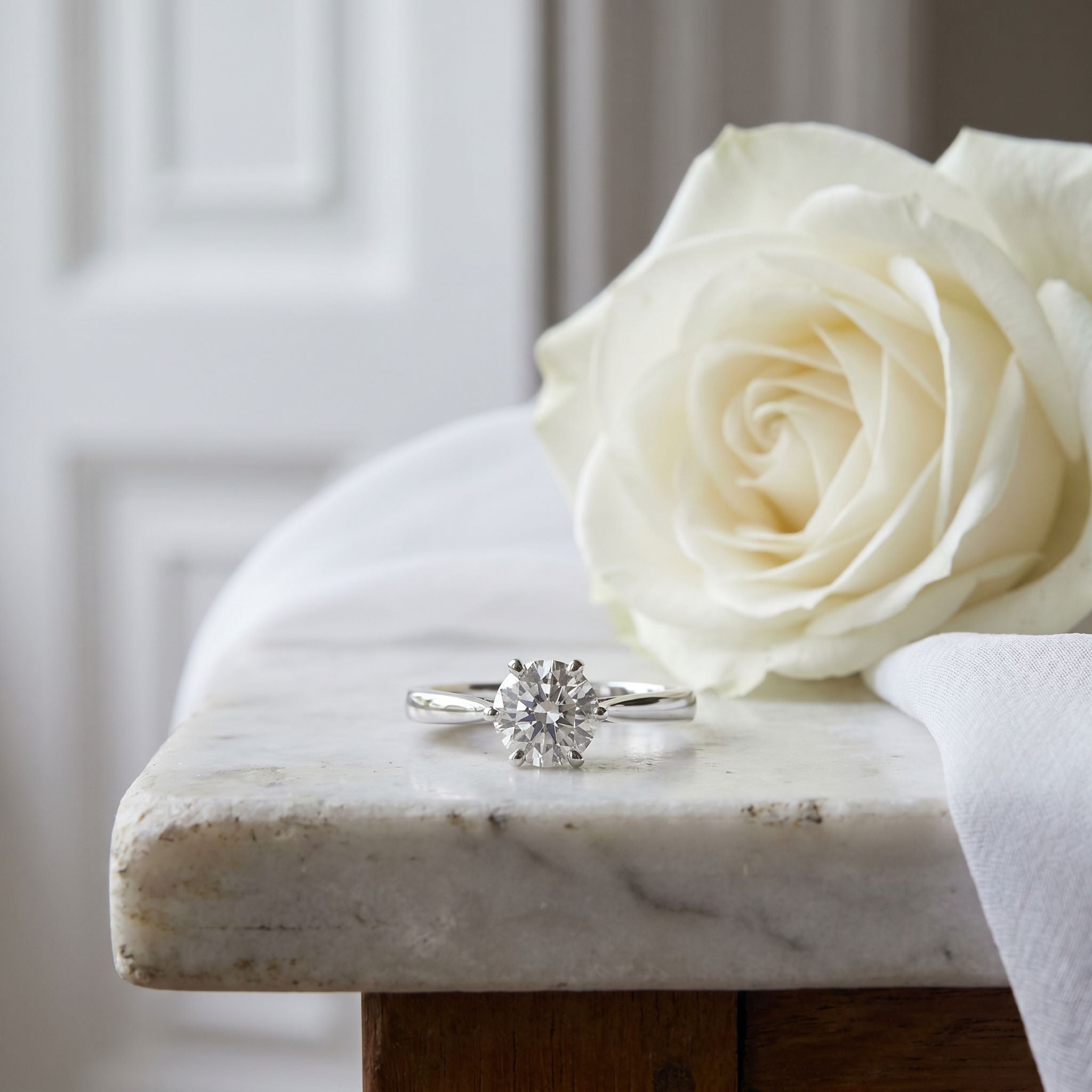 Platinum Six Claw Solitaire Diamond Pre-owned Ring