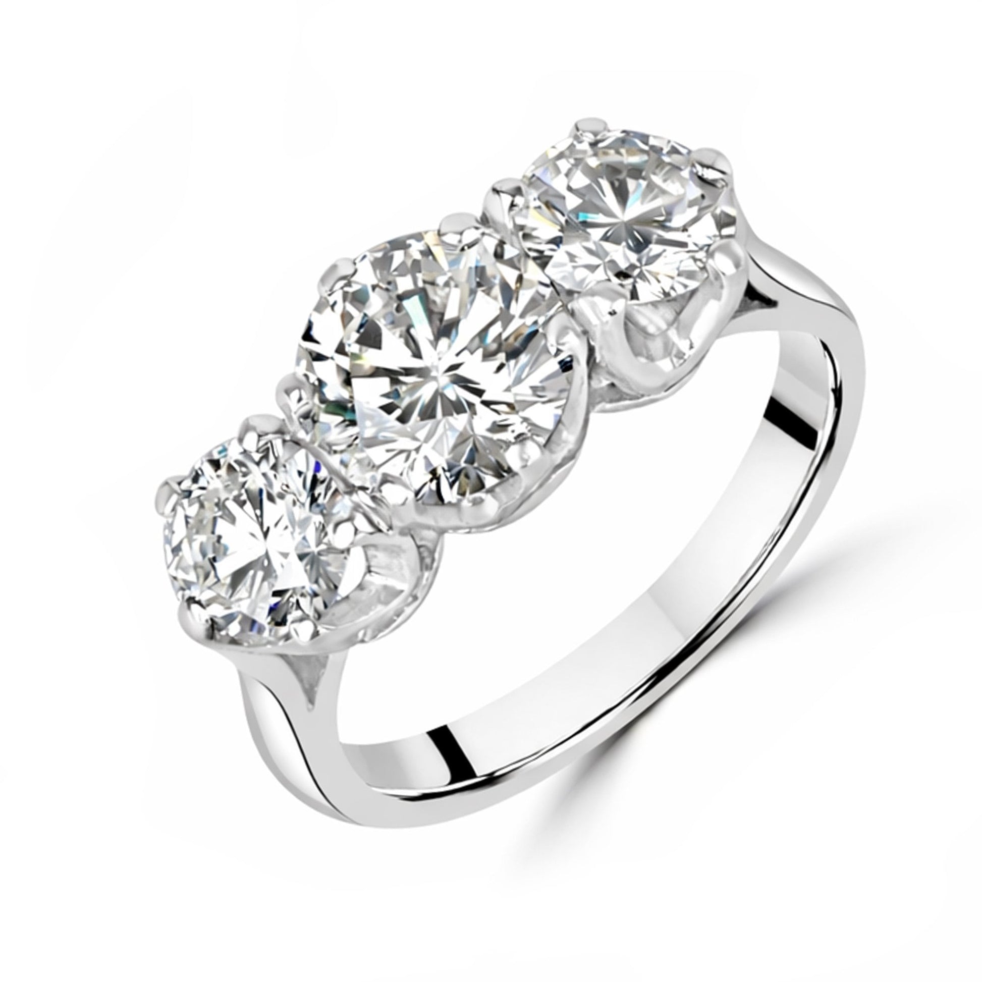Platinum Three Stone Diamond Pre Owned Ring