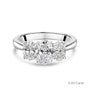 Platinum Three Stone Oval Cut Lab Grown Diamond Engagement Ring