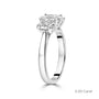 Platinum Three Stone Oval Cut Lab Grown Diamond Engagement Ring