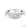 Platinum Three Stone Oval Cut Lab Grown Diamond Engagement Ring