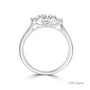 Platinum Three Stone Oval Cut Lab Grown Diamond Engagement Ring