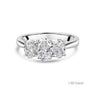 Platinum Three Stone Oval Cut Lab Grown Diamond Engagement Ring