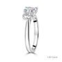 Platinum Three Stone Oval Cut Lab Grown Diamond Engagement Ring