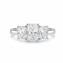 Platinum Three Stone Radiant Cut Diamond Ring