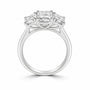 Platinum Three Stone Radiant Cut Diamond Ring