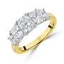 Platinum and 18ct Yellow Gold Five Stone Radiant Cut Diamond Ring