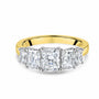 Platinum and 18ct Yellow Gold Five Stone Radiant Cut Diamond Ring