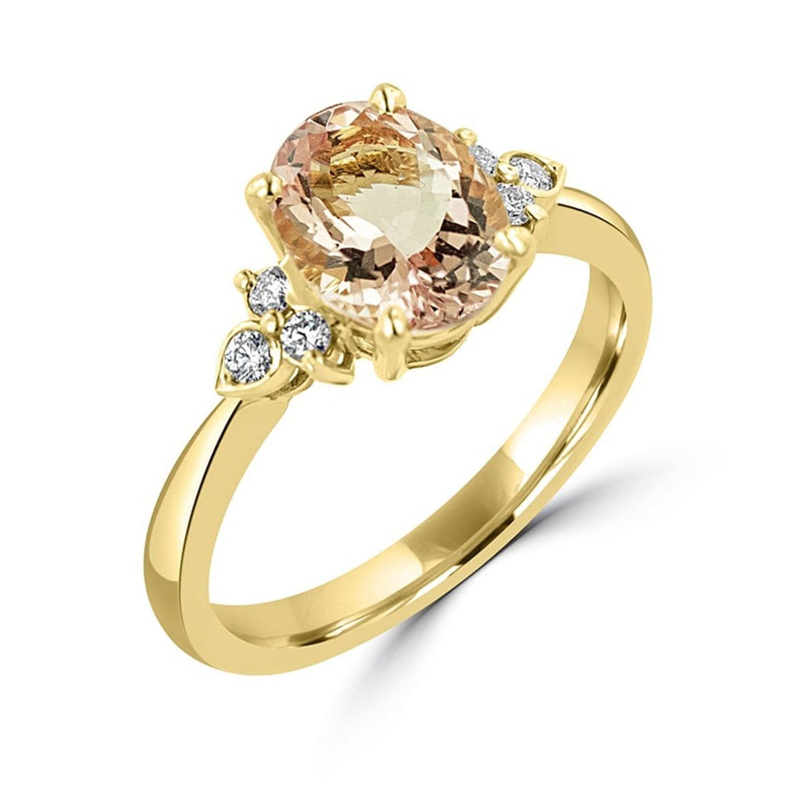Morganite and Diamond 2.3ct Trefoil Ring