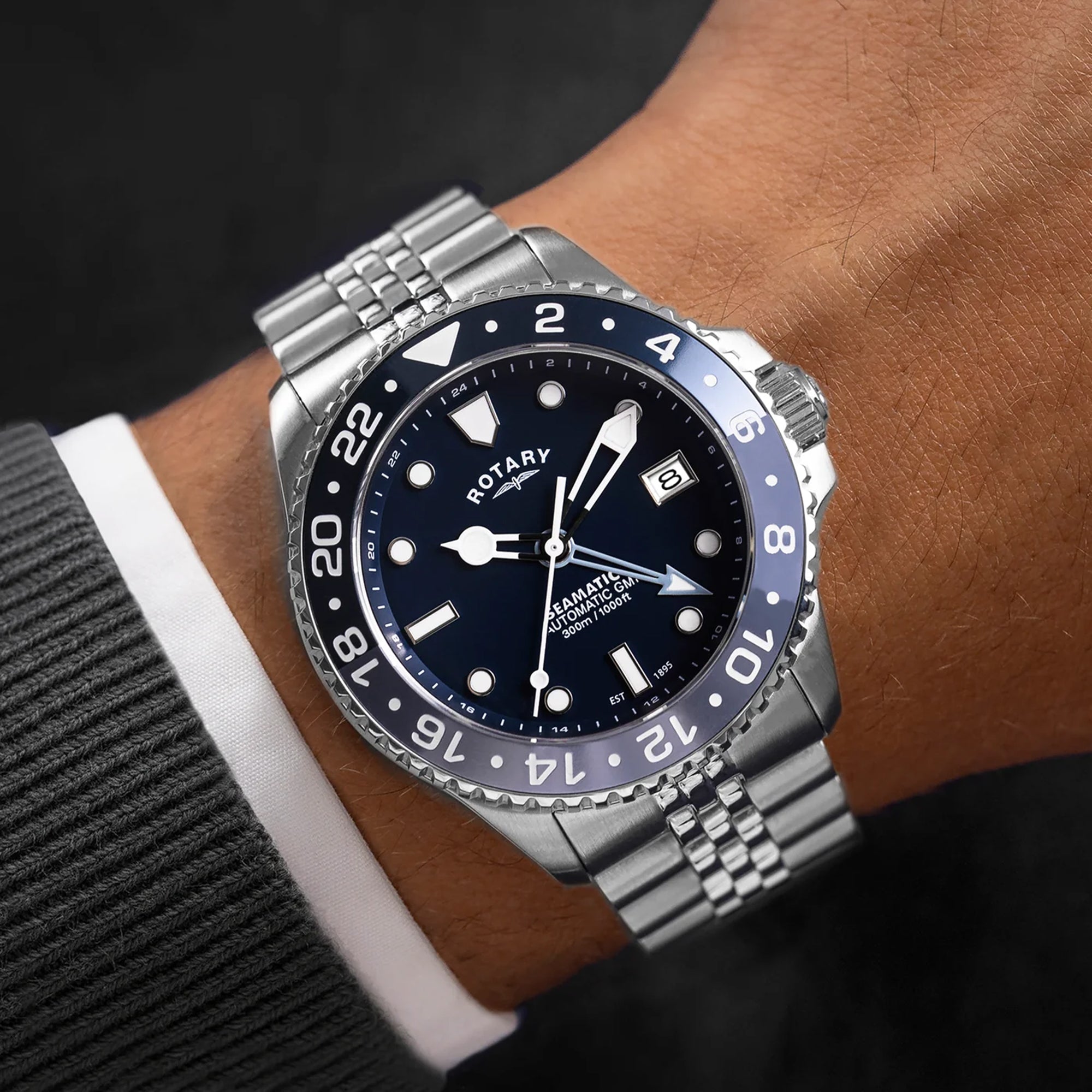 Rotary Seamatic 300 GMT Blue Dial Automatic Watch