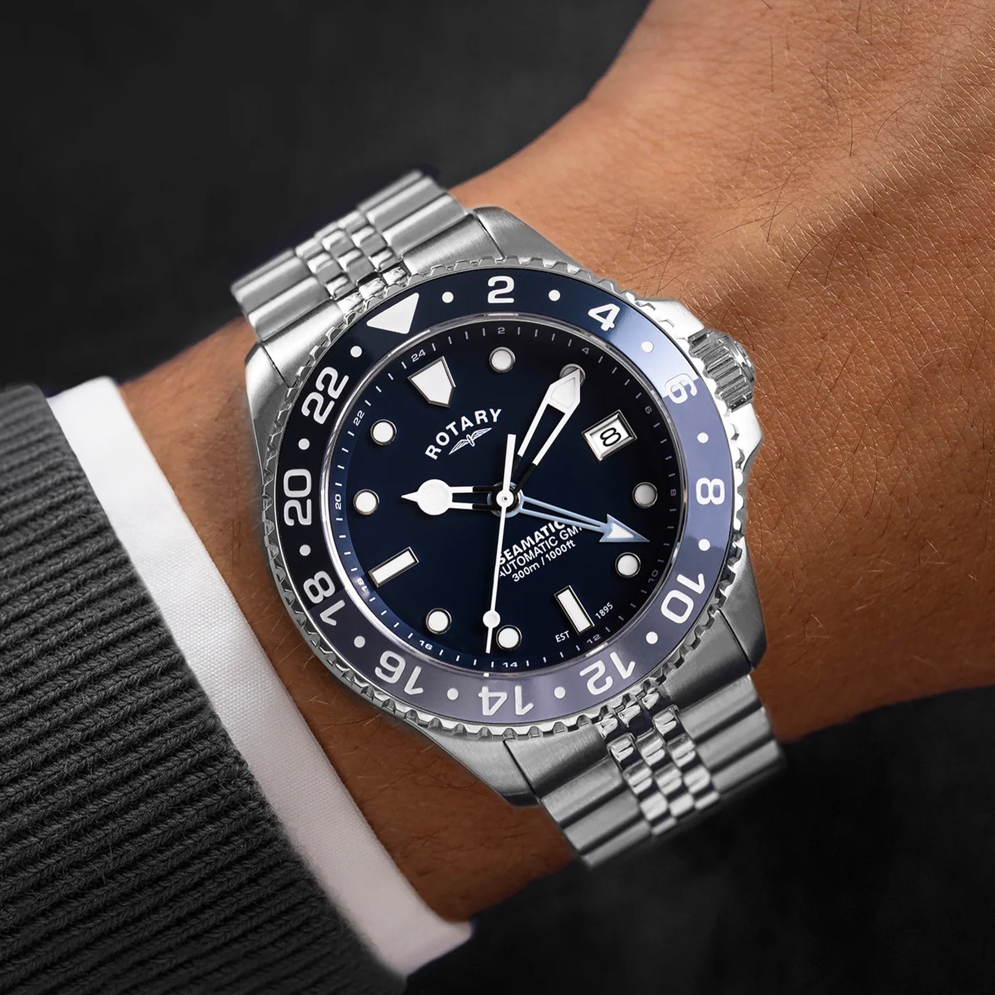 Rotary Seamatic 300 GMT Blue Dial Automatic Watch