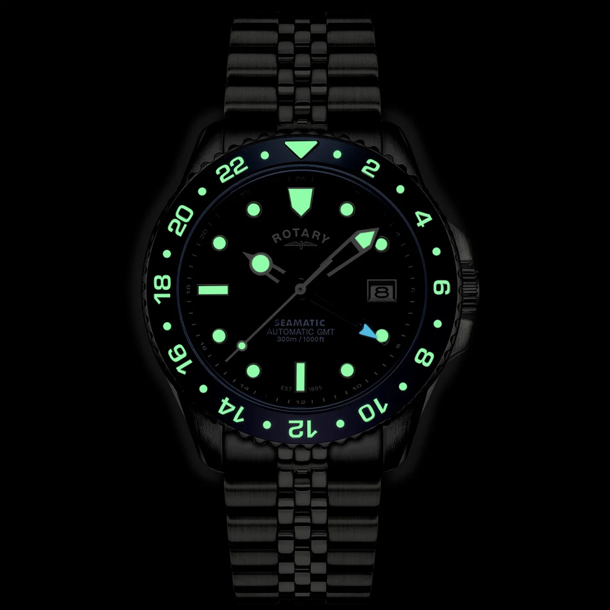 Rotary Seamatic 300 GMT Blue Dial Automatic Watch