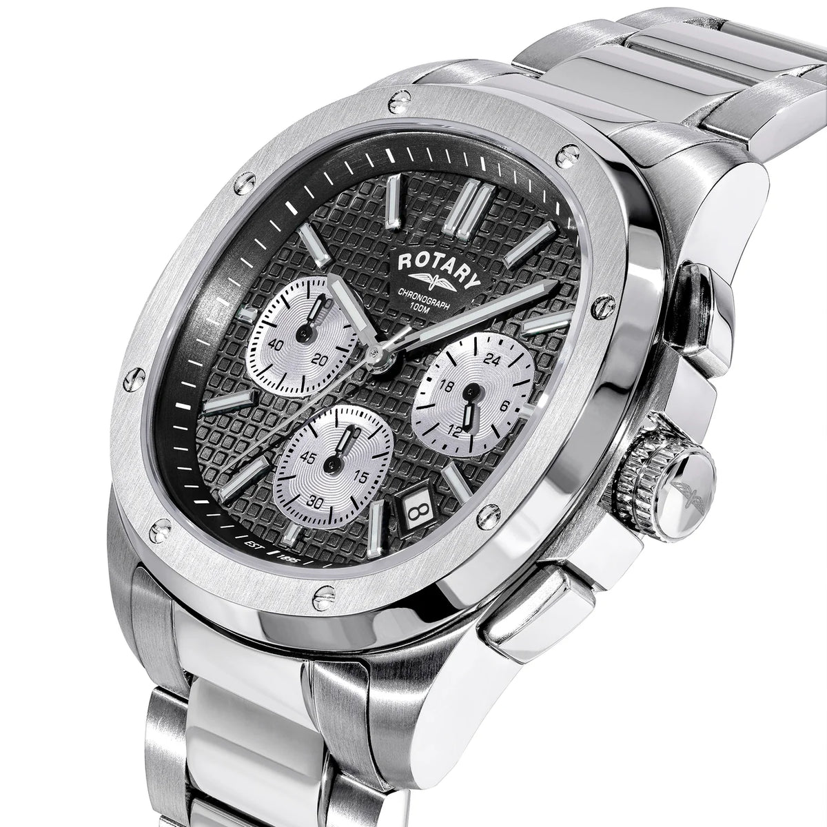 Rotary Apex100 Chronograph Black Dial Watch