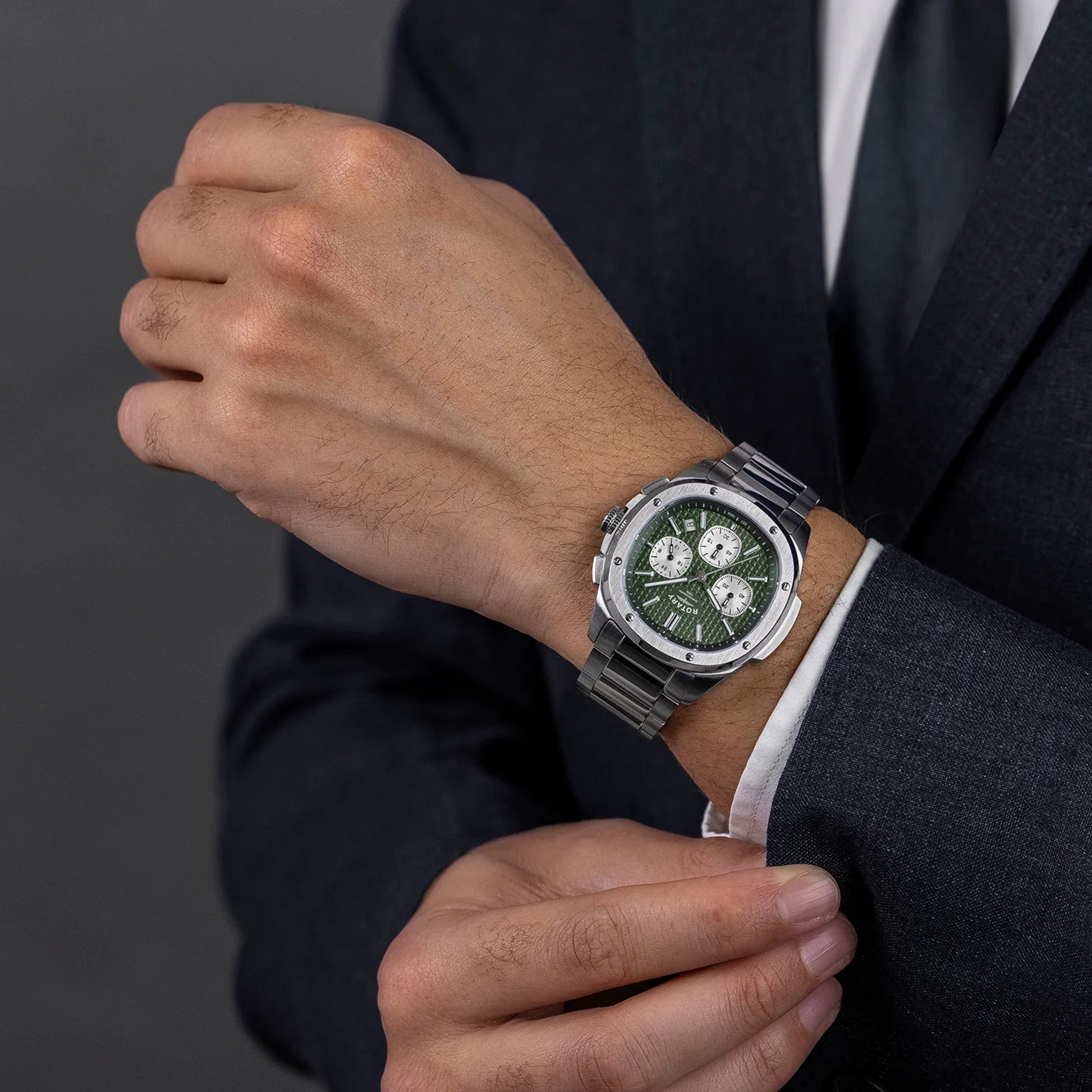 Rotary Apex100 Chronograph Green Dial Watch