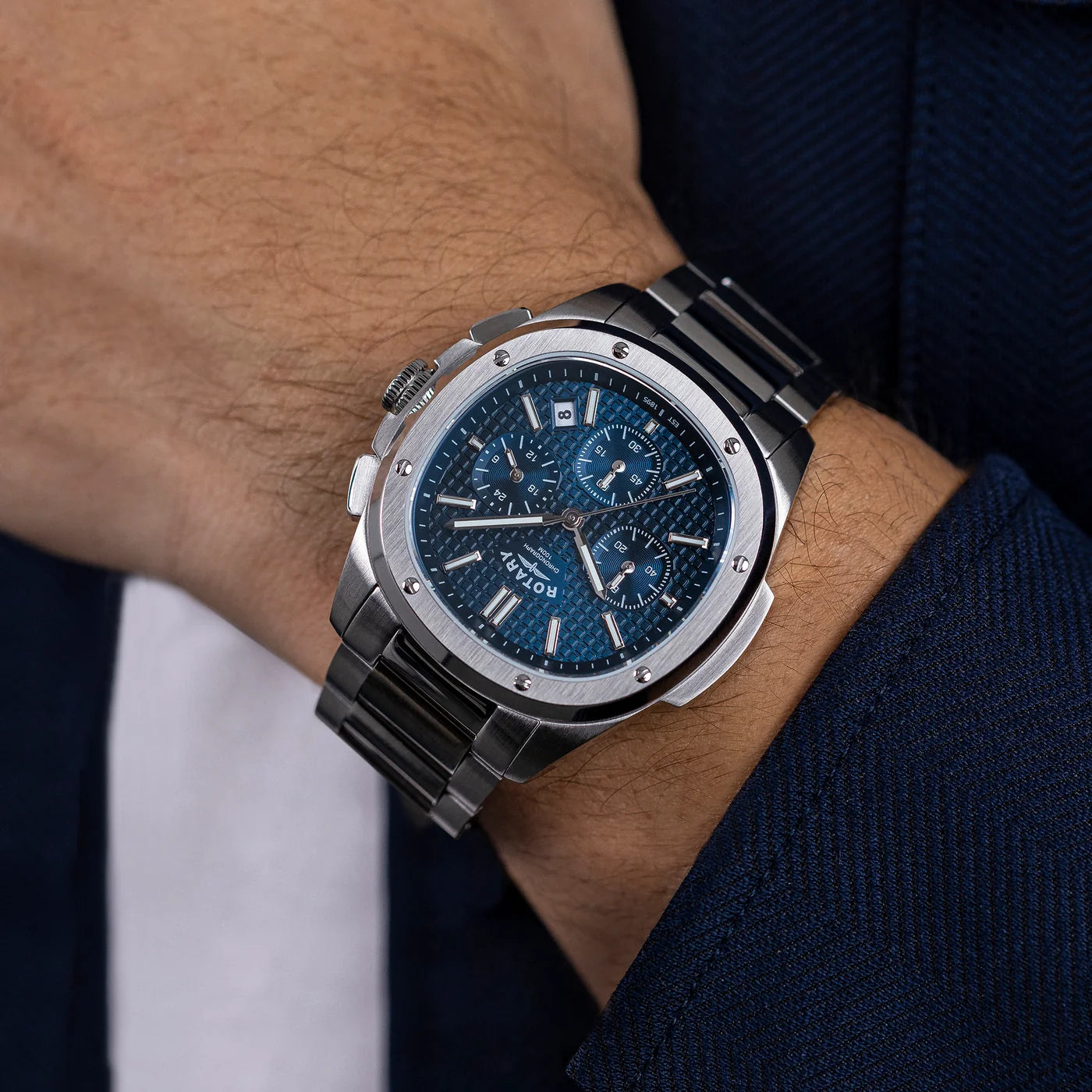 Rotary Apex100 Chronograph Blue Dial Watch